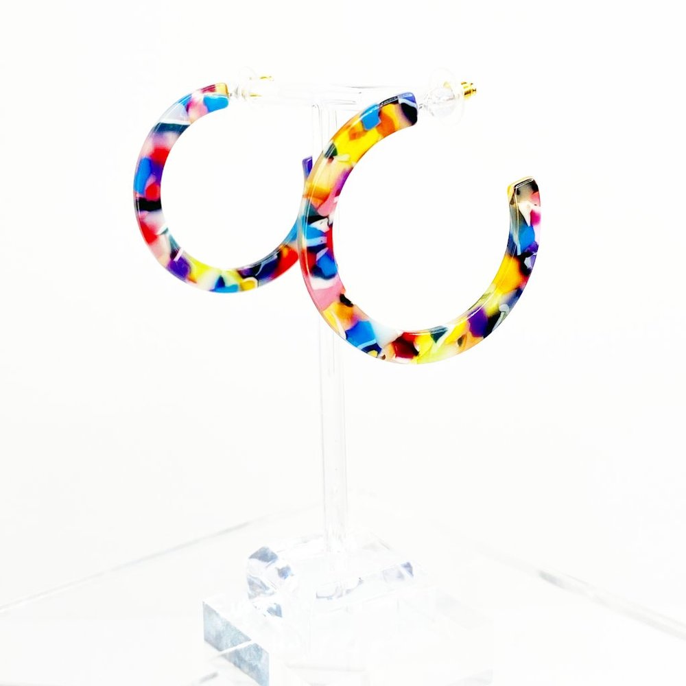 Confetti Party Time Hoop Earrings